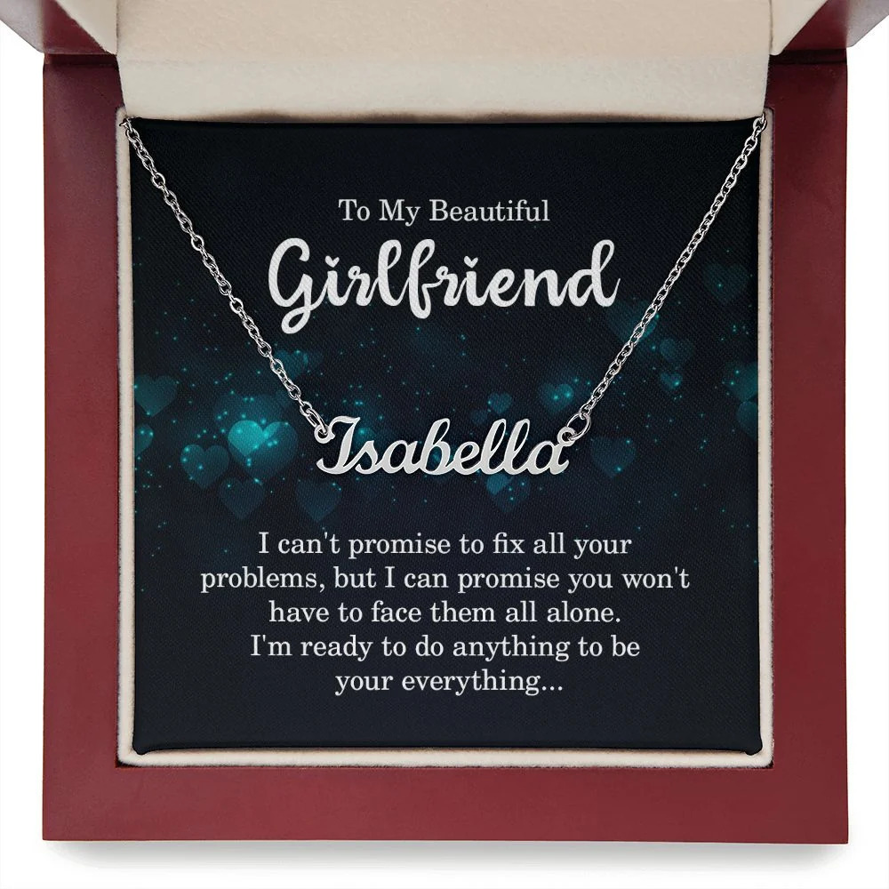 To My Girlfriend I Can't Promise Personalized Name Necklace Stainless Steel Cust